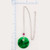 16" + 2" 14K White Gold Green Jadeite Jade Disc Pendant Necklace with Pink Tourmaline & Diamond Accents