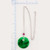 Image of 16" + 2" 14K White Gold Green Jadeite Jade Disc Pendant Necklace with Pink Tourmaline & Diamond Accents