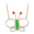 Image of 20" 14K Yellow Gold Butterfly Pendant Necklace with Green Jadeite Jade, Rubies & Diamonds