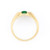 Size 6 14K Yellow Gold Semi-Bezel Set Green Jadeite Jade Ring