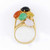 Image of Size 6.25 14K Yellow Gold Cluster Ring with Multicolor Jadeite Jade