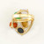 Image of Size 6.25 14K Yellow Gold Cluster Ring with Multicolor Jadeite Jade