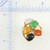 Image of Size 6.25 14K Yellow Gold Cluster Ring with Multicolor Jadeite Jade
