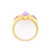 Size 7 14K Yellow Gold Ring with Lavender Jadeite Jade & Amethyst