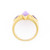 Image of Size 7 14K Yellow Gold Ring with Lavender Jadeite Jade & Amethyst