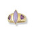 Image of Size 7 14K Yellow Gold Ring with Lavender Jadeite Jade & Amethyst