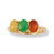 Size 7 14K Yellow Gold Ring with Multicolor Jadeite Jade