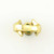 Image of Size 6 18K Yellow Gold Paddle Mount Ring with Dark Green Jadeite Jade