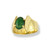 Image of Size 6 18K Yellow Gold Paddle Mount Ring with Dark Green Jadeite Jade
