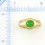 Size 6.75 14K Yellow Gold Ring with Bezel Set Green Jadeite Jade