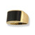 Image of Size 7 14K Yellow Gold Flat Wide Saddle Ring with Black Nephrite Jade
