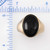 Image of Size 8 14k Yellow Gold Black Nephrite Jade Gypsy Ring