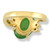 Image of 18K Yellow Gold Green Jadeite Jade Ring with 4 Diamonds