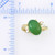 Image of 18K Yellow Gold Green Jadeite Jade Ring with 4 Diamonds