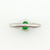 18K White Gold Green Jadeite Jade Ring w/ Satin Finish & Sapphire Accent Stones