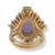Image of 14K Yellow Gold Lavendar Jadeite Jade Ring w/ Amethyst Trillians & Round Diamonds