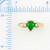 Image of 18K Yellow Gold Teardrop Shaped Green Jadeite Jade Ring w/ Diamond Accents