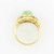 Image of 18K Yellow Gold Translucent Light Green Jadeite Jade Ring w/ Diamonds