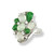 14K White Gold Green & Ice Jadeite Jade Cluster Ring w/ Diamonds