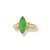 18K Yellow Gold Green Jadeite Jade & Diamond Ring w/ Milgrain Bezel Setting