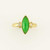 Image of 18K Yellow Gold Green Jadeite Jade & Diamond Ring w/ Milgrain Bezel Setting