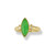 Image of 18K Yellow Gold Green Jadeite Jade & Diamond Ring w/ Milgrain Bezel Setting