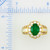 18K Yellow Gold Green Jadeite Jade Flower Design Ring w/ Diamonds