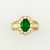 Image of 18K Yellow Gold Green Jadeite Jade Flower Design Ring w/ Diamonds