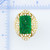 Size 5.25 14k Yellow Gold Green Jadeite Jade Carved Bird Ring w/ Diamonds