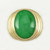Image of 14k Yellow Gold Green Jadeite Jade Ring w/ Ribbed Shank