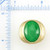 Image of 14k Yellow Gold Green Jadeite Jade Ring w/ Ribbed Shank