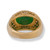 18K Yellow Gold Green Jadeite Jade Bezel Set Ring w/ Diamond Accents