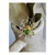 8mm Natural Untreated Size 7 Two-Tone Sterling Silver Nephrite Jade Spider Web Ring