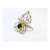 8mm Natural Untreated Size 7 Two-Tone Sterling Silver Nephrite Jade Spider Web Ring