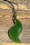 40mm Gold-Tone Stainless Steel Genuine Natural Nephrite Jade Curved Pendant on Cord