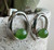 Image of Stainless Steel Oval Earrings with 5mm Nephrite Jade Bead