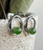 Image of Stainless Steel Oval Earrings with 5mm Nephrite Jade Bead