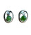 Image of Stainless Steel Oval Earrings with 5mm Nephrite Jade Bead