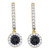 10k Yellow Gold Black Color Enhanced Diamond Womens Hoop Flower Cluster Dangle Earrings 1/2 Cttw