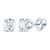 14kt White Gold Unisex Round Diamond Solitaire Stud Earrings 3/4 Cttw Style 12204