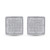 Sterling Silver Mens Round Pave-set Diamond 3D Square Cluster Stud Earrings 1/2 Cttw