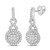 14kt White Gold Womens Princess Diamond Fashion Cluster Pendant 1/2 Cttw Style 99785