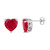 10kt White Gold Womens Heart Lab-Created Ruby Heart Stud Earrings 7.00 Cttw