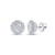 14kt White Gold Womens Round Diamond Halo Cluster Earrings 1.00 Cttw