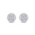 Sterling Silver Mens Round Diamond Cluster Earrings .03 Cttw
