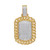 Image of 10kt Yellow Gold Mens Round Diamond Cuban Link Frame Outline Dog Tag Cluster Pendant 7/8 Cttw Style 114628