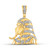 Image of 10kt Yellow Gold Mens Round Diamond Pharaoh Beard Pendant 1/2 Cttw Style 152405