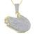 Image of 10kt Yellow Gold Mens Round Diamond Praying Hands Pendant 7/8 Cttw Style 115366 Style 115366