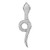 Image of 10kt White Gold Womens Round Diamond Serpent Snake Asp Animal Pendant 1/3 Cttw