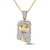 Image of 10kt Yellow Gold Mens Round Diamond Jesus Christ Messiah Head Pendant 3/8 Cttw Style 118001